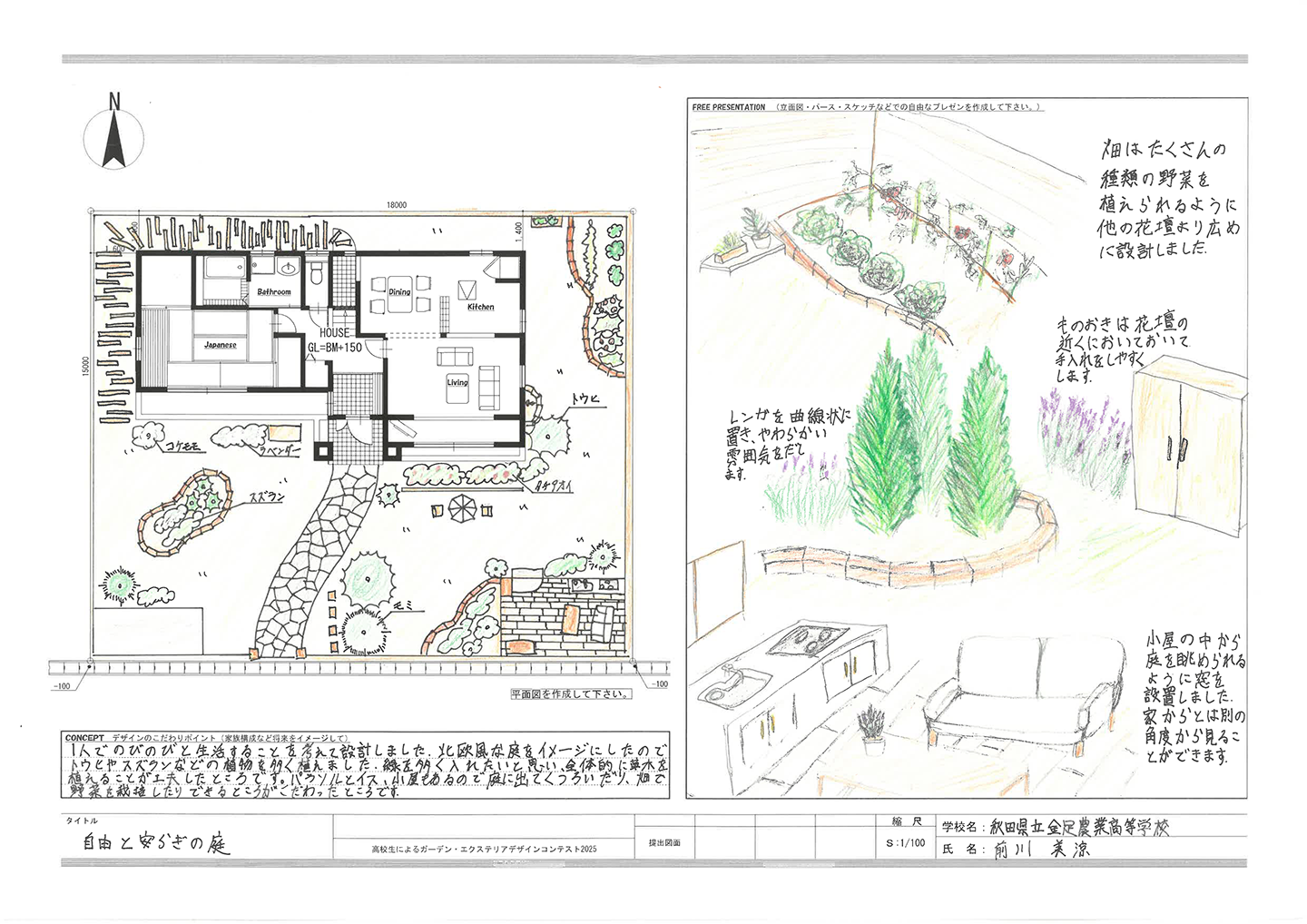 二次審査通過作品：自由と安らぎの庭